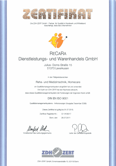Zertifikat ISO 9001